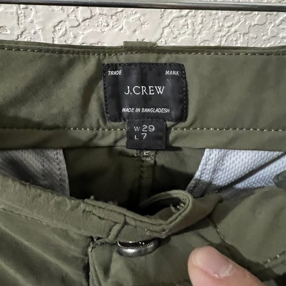J Crew Stretch Chino Shorts Size 29 Length Inseam 7" Dark Olive Green EUC - Picture 2 of 3